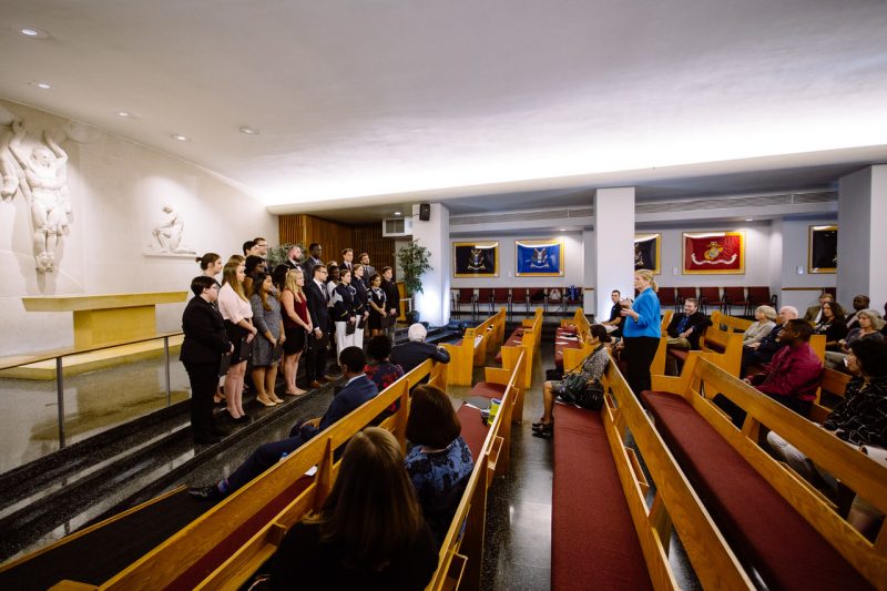 An Order of the Gavel Induction Ceremony held at the War Memorial Hall Chapel.