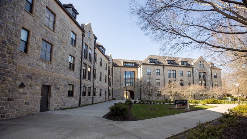 A photo of Peddrew-Yates Hall on Virginia Tech's campus. Photo by Ray Meese for Virginia Tech.