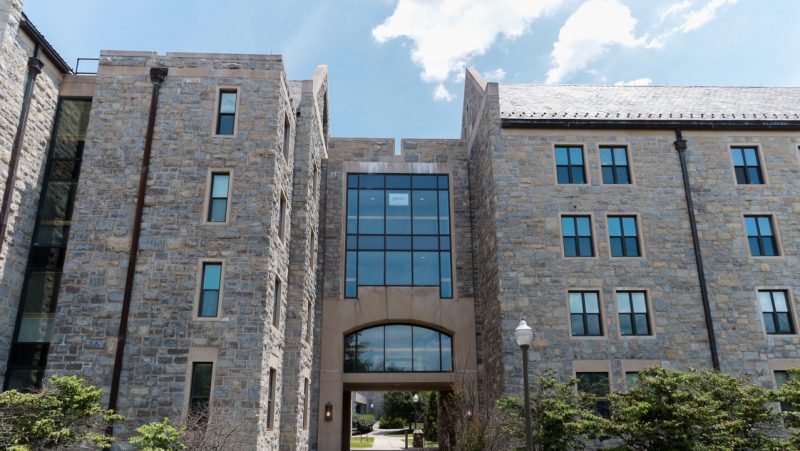 A photo of Harper Hall on Virginia Tech's campus. Photo by Luke Williams for Virginia Tech.